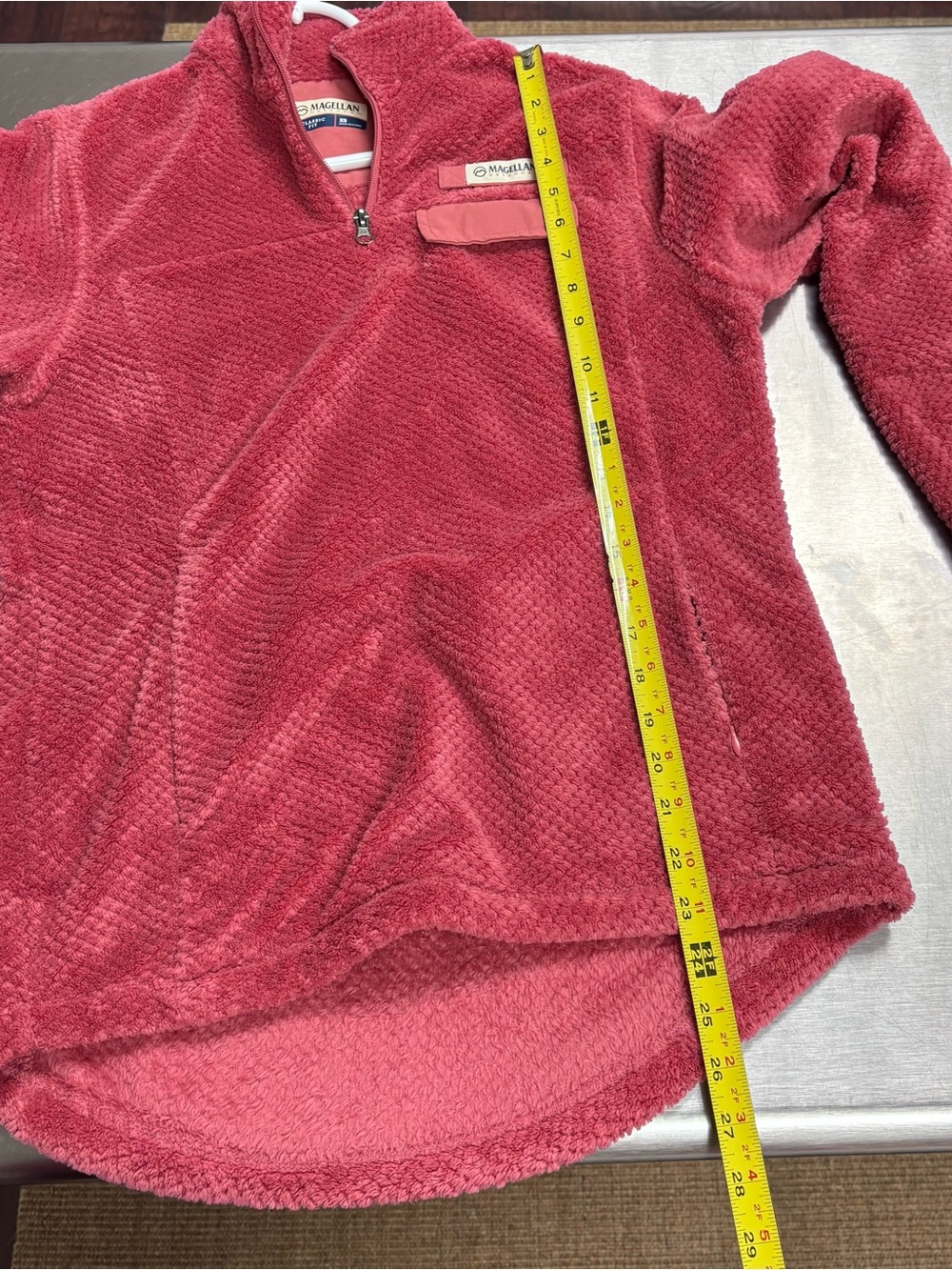 Magellan Outdoors Classic Fit Sherpa Quarter Zip Pullover Pink XS Cozy Fleece - Picture 10 of 10